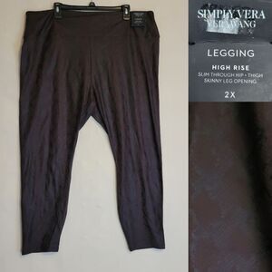 NEW 2X FAUX LEATHER HI RISE VERA WANG SLIMMING SNAKE PRINT PANTS LEGGINGS NWT